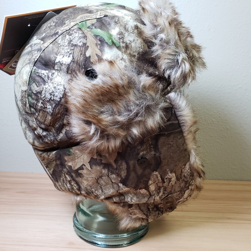 Hot Shot Men's Size L/XL Trapper Hat‎ Real Tree APX Green Camoflauge Winter NWT - Picture 2 of 16